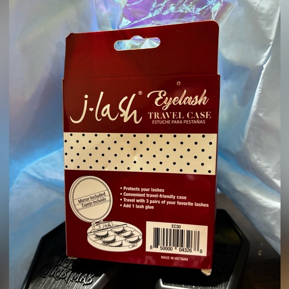 J lash•Eyelash Travel Case with Mirror• New. Red - Picture 2 of 4